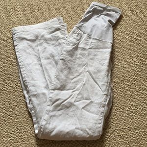Women’s maternity white linen pants